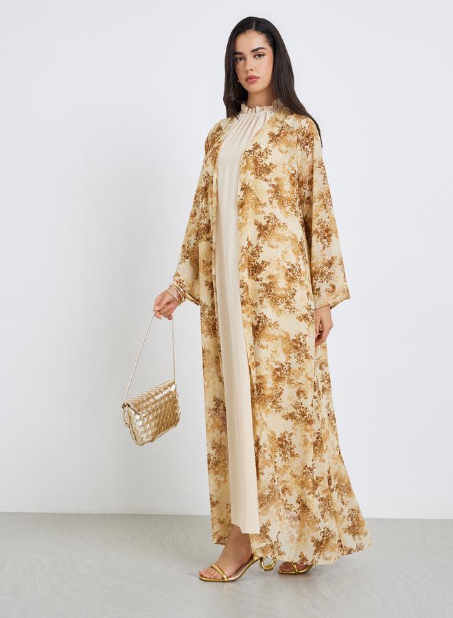Amirah Women Chiffon Printed Abaya and Dress Modest Set - Image 2